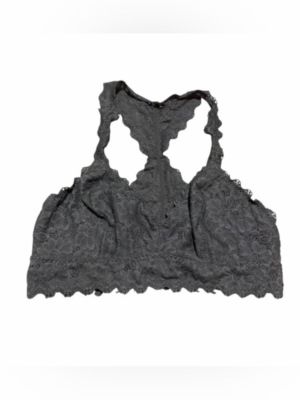 Jezebel Grey Lace Racerback Bralette No Padding